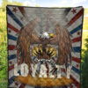 US Independence Day Flying Eagle Claw Loyalty US Flag Spiral Premium Quilt Blanket 5