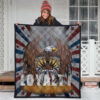 US Independence Day Flying Eagle Claw Loyalty US Flag Spiral Premium Quilt Blanket 3