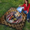 US Independence Day Flying Eagle On Metal Star Premium Quilt Blanket 9