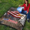 US Independence Day Minimal Eagle Head With US Flag Premium Quilt Blanket 9