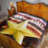 US Independence Day US Army In War Silhouette Yellow Star Premium Quilt Blanket 19