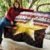 US Independence Day US Army In War Silhouette Yellow Star Premium Quilt Blanket 11