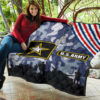 US Independence Day US Army Silhouette Star Tags Premium Quilt Blanket 11