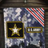 US Independence Day US Army Silhouette Star Tags Premium Quilt Blanket 7