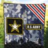 US Independence Day US Army Silhouette Star Tags Premium Quilt Blanket 5