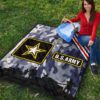 US Independence Day US Army Silhouette Star Tags Premium Quilt Blanket 9