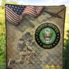 US Independence Day US Army Soldier In Battle Premium Quilt Blanket 5