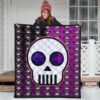 Valentine Premium Quilt - Chibi Skull Evil Horn Monster Patterns Purple And Black Quilt Blanket 3