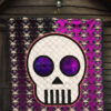 Valentine Premium Quilt - Chibi Skull Evil Horn Monster Patterns Purple And Black Quilt Blanket 7