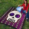 Valentine Premium Quilt - Chibi Skull Evil Horn Monster Patterns Purple And Black Quilt Blanket 9