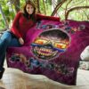 Valentine Premium Quilt - Colorful Rap Skull Wearing Glasses Loving Explode Quilt Blanket 11