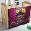 Valentine Premium Quilt - Colorful Rap Skull Wearing Glasses Loving Explode Quilt Blanket 21