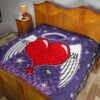 Valentine Premium Quilt Heart Wings With Halo Romantic Valentine Night Quilt Blanket 19