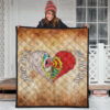 Valentine Premium Quilt - Horror Two Half Hearts Combine Together Quilt Blanket 3