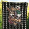 Valentine Premium Quilt - Mad Love Harley Quinn And Joker Skull Patterns Quilt Blanket 5