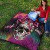 Valentine Premium Quilt - Mosaic Skull Wearing Rose Crown Sick Love Quilt Blanket 9