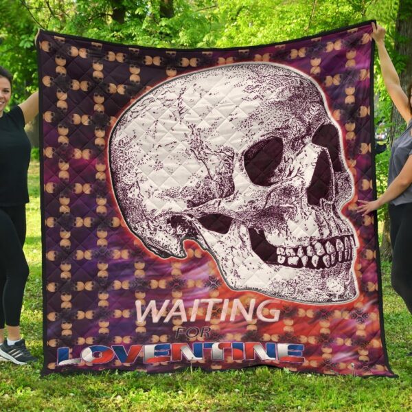 Valentine Premium Quilt – Old Skull Waiting For Loventine Skull Patterns Quilt Blanket