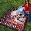 Valentine Premium Quilt - Old Skull Waiting For Loventine Skull Patterns Quilt Blanket 9