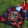 Valentine Premium Quilt - Red Rose Tattooed Skull Deep Love Quilt Blanket 9