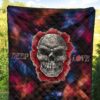 Valentine Premium Quilt - Red Rose Tattooed Skull Deep Love Quilt Blanket 5