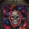 Valentine Premium Quilt - Red Rose Tattooed Skull Deep Love Quilt Blanket 7