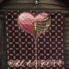 Valentine Premium Quilt - Skeleton Chest In Pink Heart Skull Patterns Quilt Blanket 7