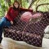 Valentine Premium Quilt - Skeleton Chest In Pink Heart Skull Patterns Quilt Blanket 11