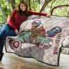 Valentine Premium Quilt - Skeleton Driving Vespa RIP Running Valentine Quilt Blanket 11