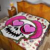 Valentine Premium Quilt - Skull In Love Heart Eyes Colorful Patterns Quilt Blanket 19