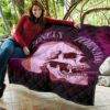 Valentine Premium Quilt - Skull Red Rose Patterns Lonely Tornando Purple Spiral Quilt Blanket 11