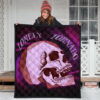 Valentine Premium Quilt - Skull Red Rose Patterns Lonely Tornando Purple Spiral Quilt Blanket 3