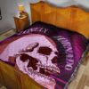 Valentine Premium Quilt - Skull Red Rose Patterns Lonely Tornando Purple Spiral Quilt Blanket 19