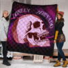 Valentine Premium Quilt - Skull Red Rose Patterns Lonely Tornando Purple Spiral Quilt Blanket 1