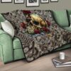 Valentine Premium Quilt - Skull With Red Roses Love In Your Eyes Quilt Blanket 17