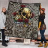 Valentine Premium Quilt - Skull With Red Roses Love In Your Eyes Quilt Blanket 1