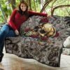 Valentine Premium Quilt - Skull With Red Roses Love In Your Eyes Quilt Blanket 11