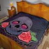 Valentine Premium Quilt - Skull With Roses Green Galaxy Sky Skylentine Quilt Blanket 19