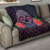 Valentine Premium Quilt - Skull With Roses Green Galaxy Sky Skylentine Quilt Blanket 15