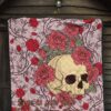 Valentine Premium Quilt - Skulls With Red Roses Flower Love In Bone And Blood Quilt Blanket 7