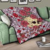 Valentine Premium Quilt - Skulls With Red Roses Flower Love In Bone And Blood Quilt Blanket 17