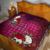 Valentine Premium Quilt - Skulls With Roses Flower Heart It's Valentine Quilt Blanket 19