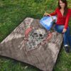 Valentine Premium Quilt Strange Skull With Angel Wings Red Heart Quilt Blanket 9