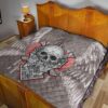 Valentine Premium Quilt Strange Skull With Angel Wings Red Heart Quilt Blanket 19