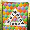 Work Play Love Triangle Colorful Background Premium Quilt Blanket 5