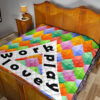 Work Play Love Triangle Colorful Background Premium Quilt Blanket 19