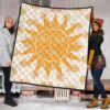 Yellow Astrology Shape Sun Floral Sun Patterns Premium Quilt Blanket 1