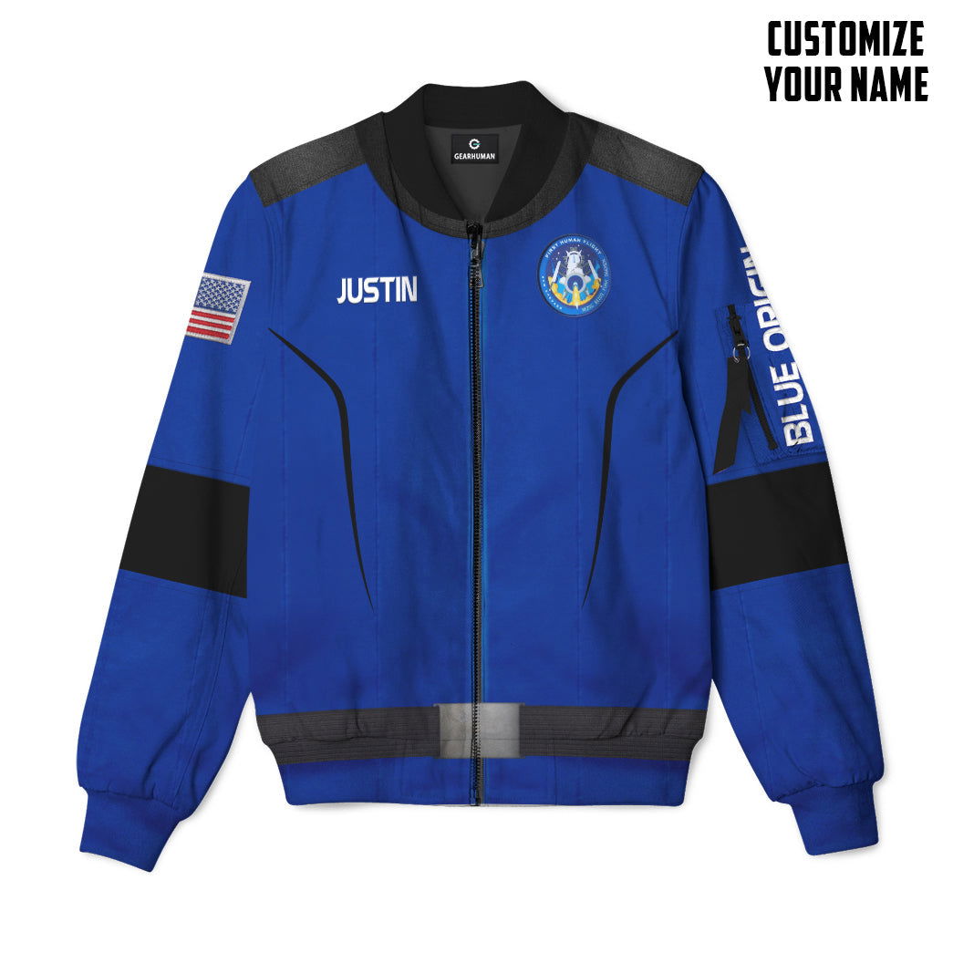 Amazon Blue Origin Space Suit Custom Name Bomber Jacket