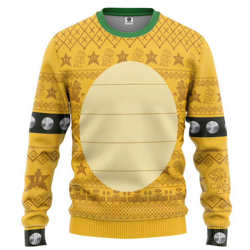 Bowser Ugly Christmas Cosplay Custom Ugly Sweater