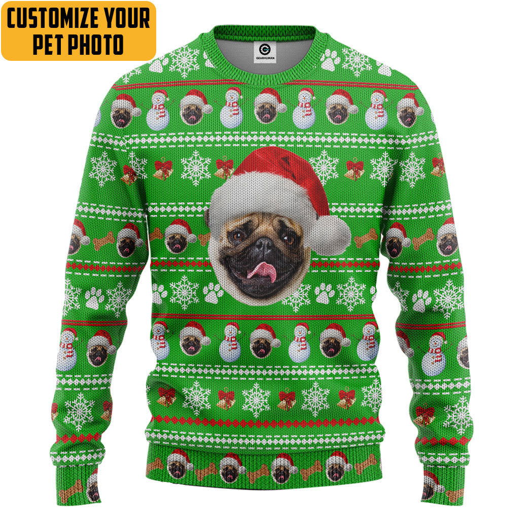 Dog Pet Christmas Custom Photo Ugly Sweater