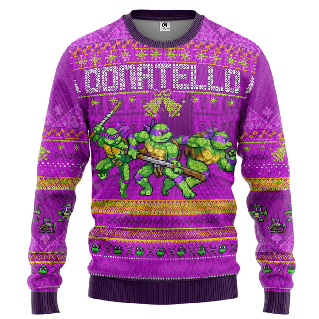 Donatello TMNT Ugly Christmas Style Custom Ugly Sweater